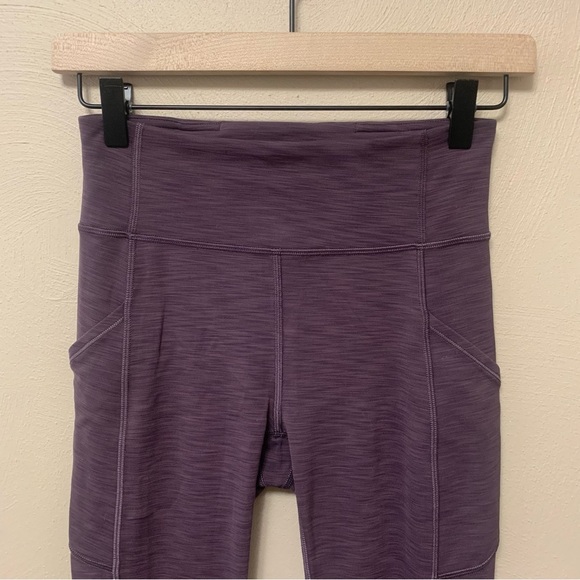 Lululemon Invigorate High-Rise Crop 23" in Heathered Black Currant Purple Size 4 - Picture 2 of 14